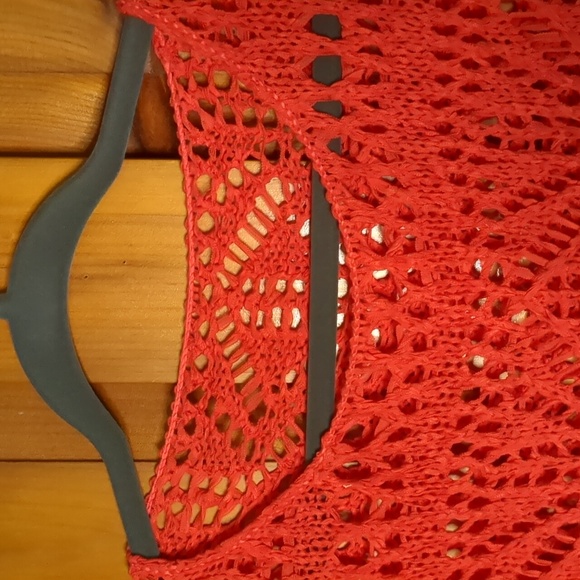 FREE PEOPLE inspired handmade crochet fringe sleeve round neck poncho tunic top - Picture 7 of 12
